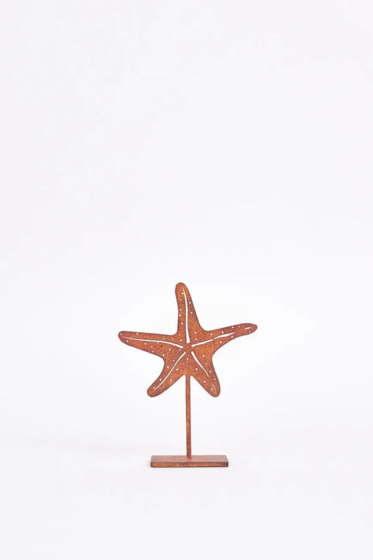 Estrella de mar decorativa en hierro con base