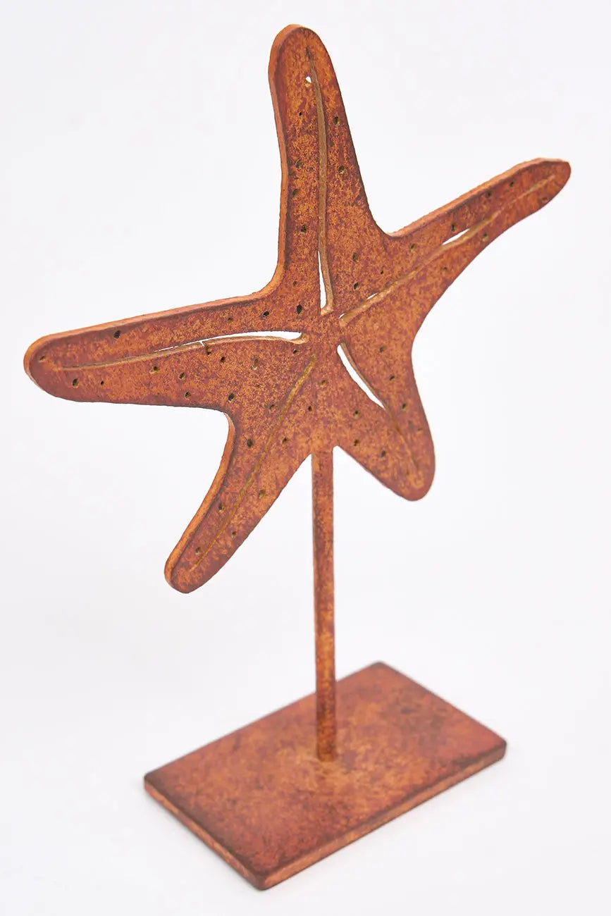 Estrella de mar decorativa en hierro con base
