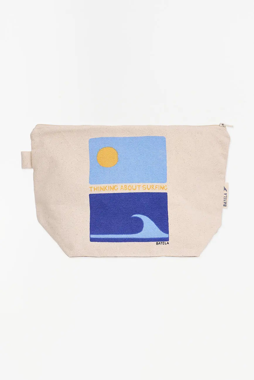 Estuche en elgodón canvas motivos sol y olas