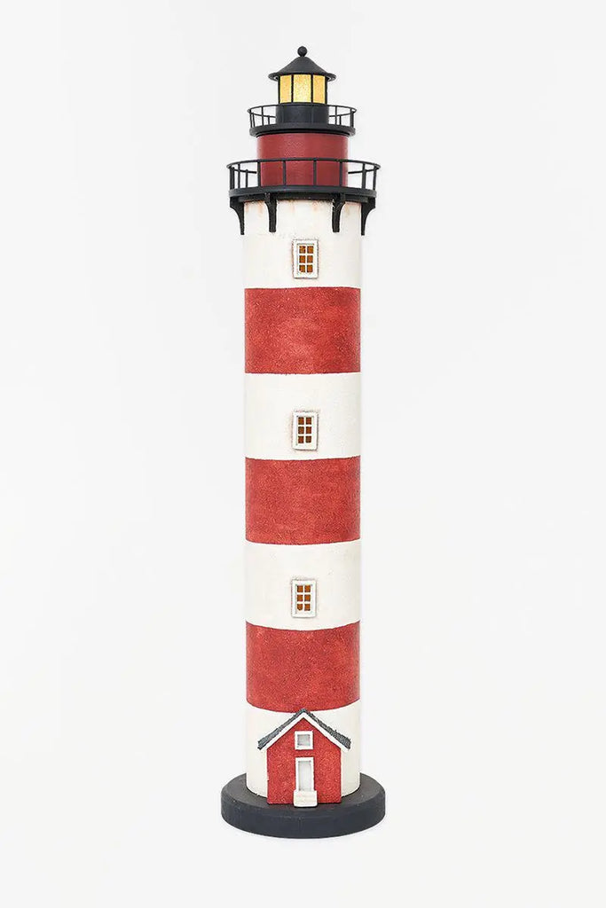 Faro de madera con Led blanco y rojo - D1036 Batela