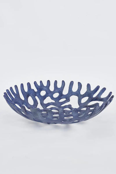 Batela Fuente Decorativa de Aluminio con Diseño de Coral Azul Grande