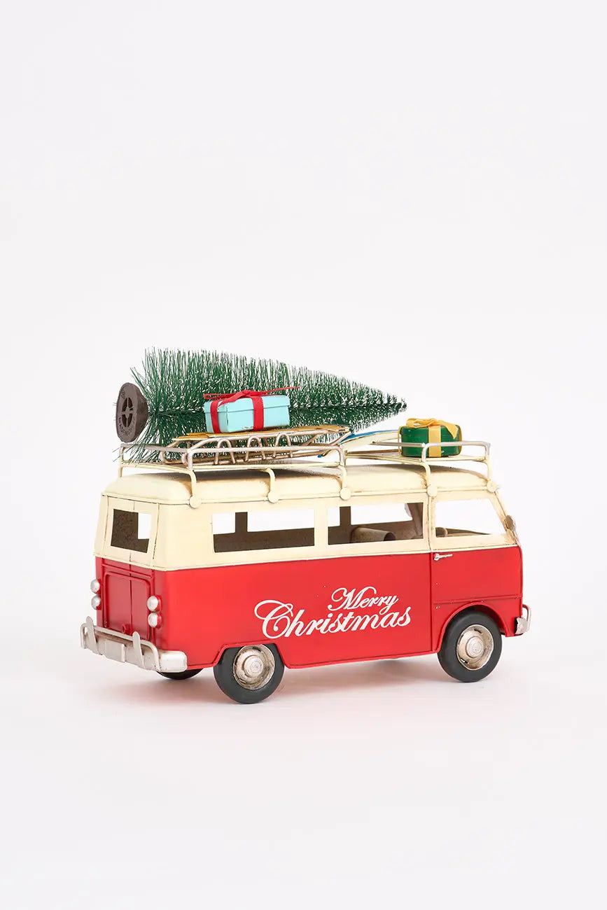 Colgante navideño Furgoneta surfera roja