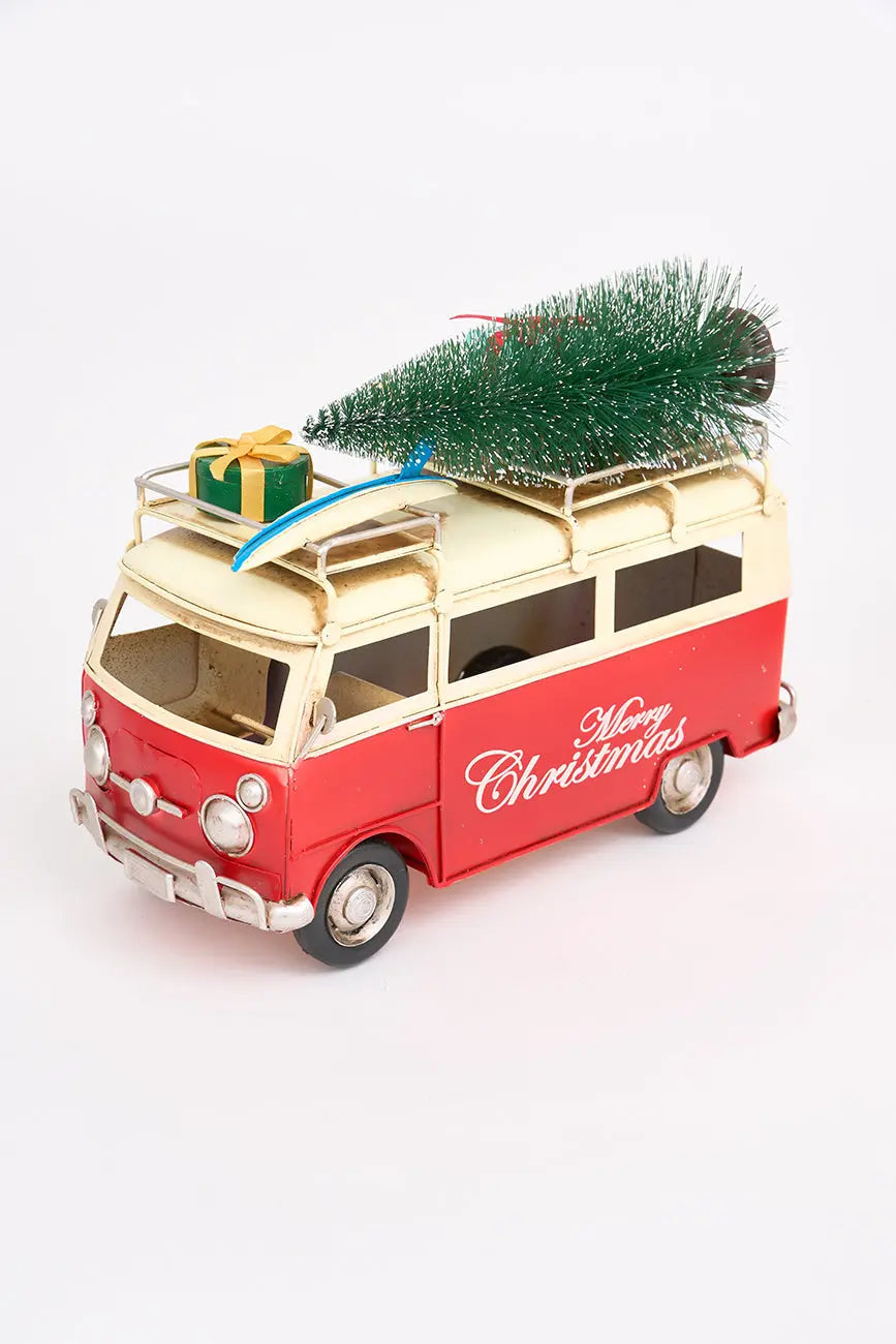 Colgante navideño Furgoneta surfera roja