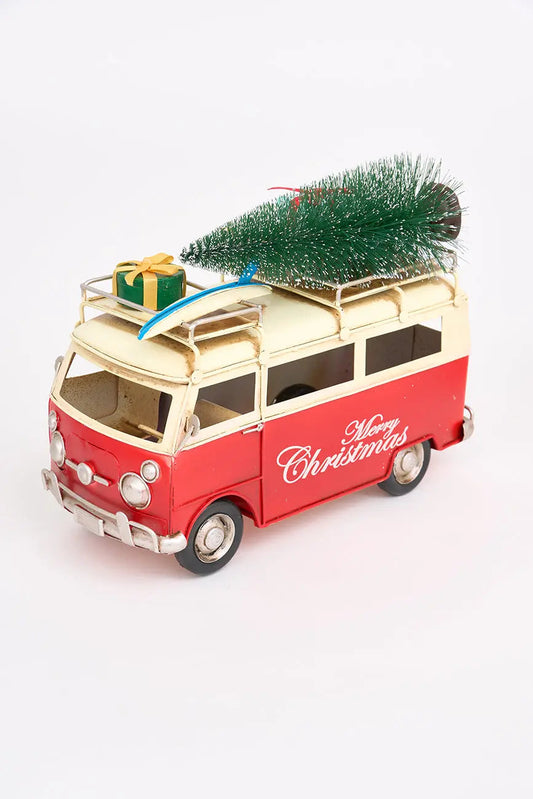Colgante navideño Furgoneta surfera roja