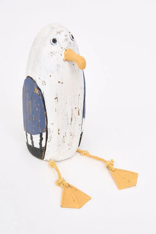 Gaviota de madera con patas de cuerda, mediana