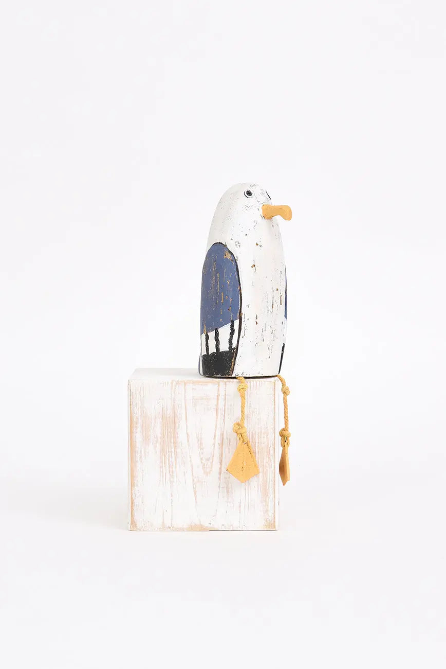 Gaviota de madera con patas de cuerda, mediana