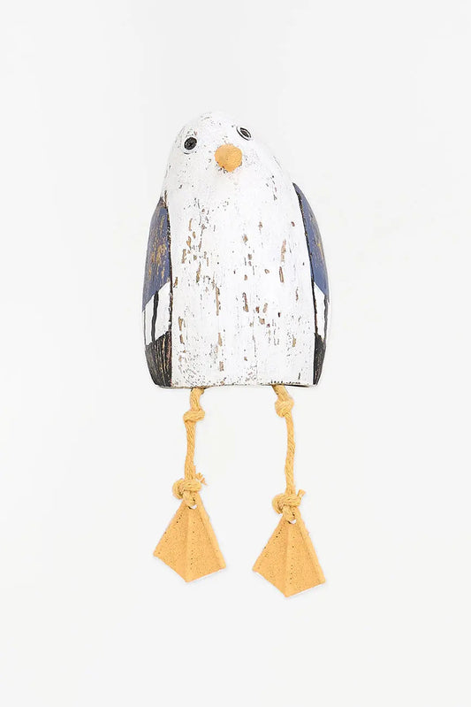 Gaviota de madera con patas de cuerda, pequeña