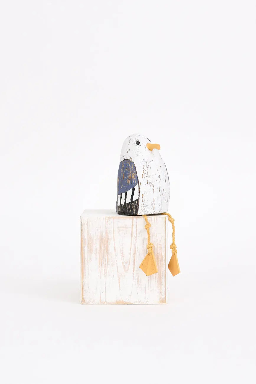 Gaviota de madera con patas de cuerda, pequeña