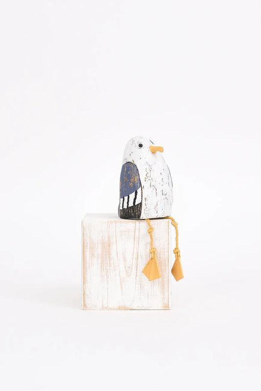 Gaviota de madera con patas de cuerda, pequeña