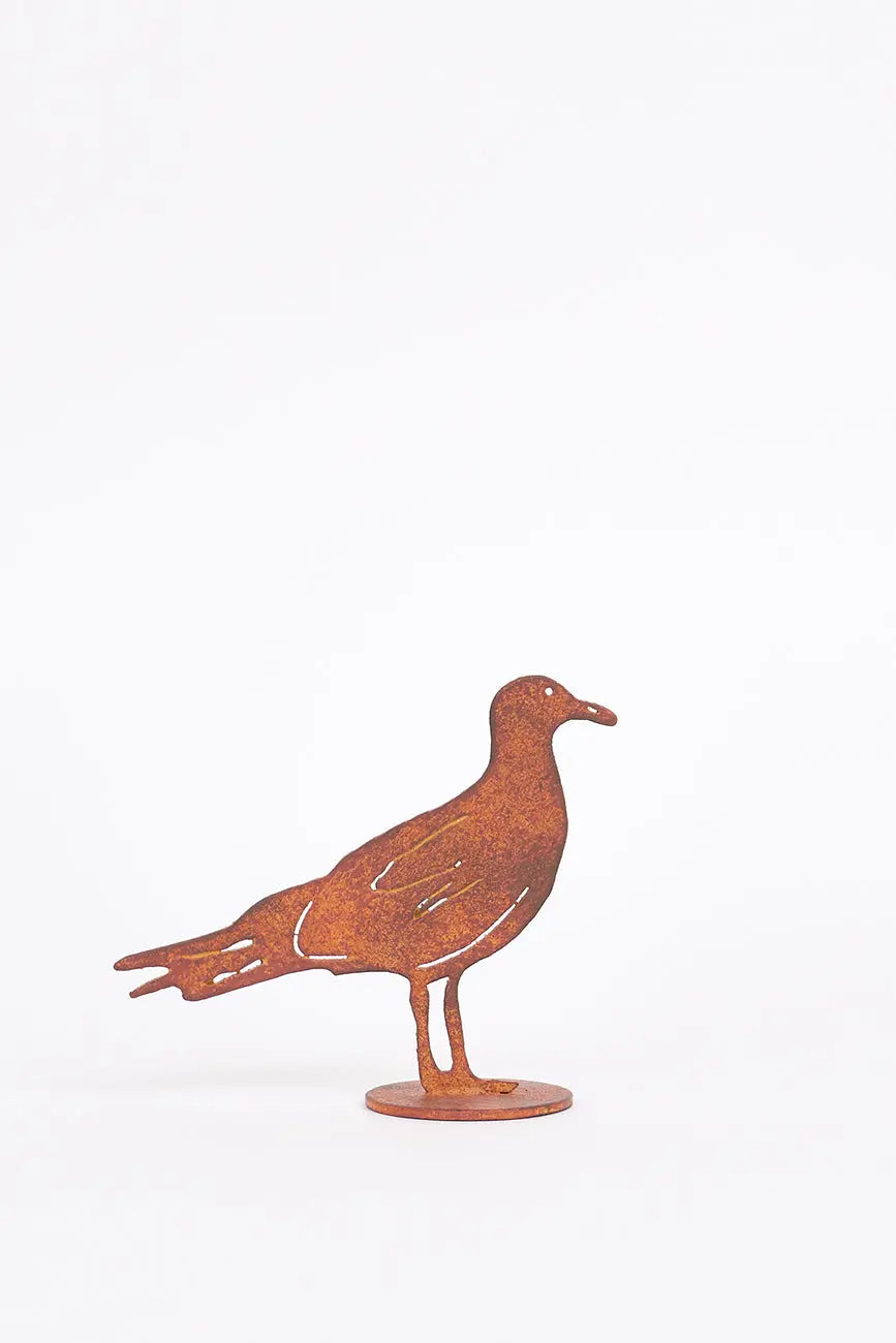 Gaviota decorativa en hierro con base