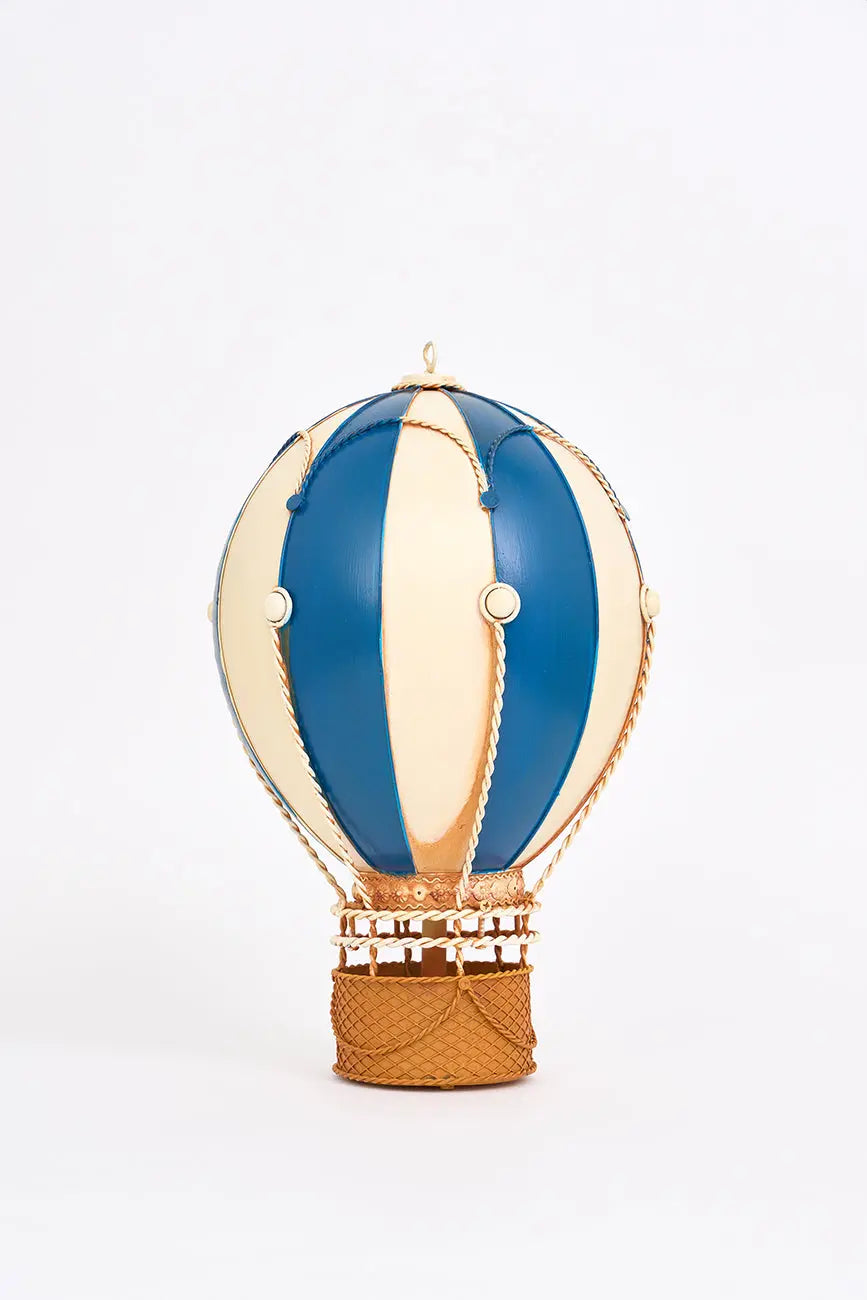 Globo de metal grande azul y beige en metal