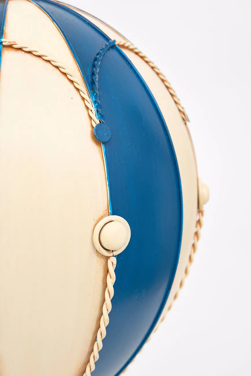 Globo de metal grande azul y beige en metal