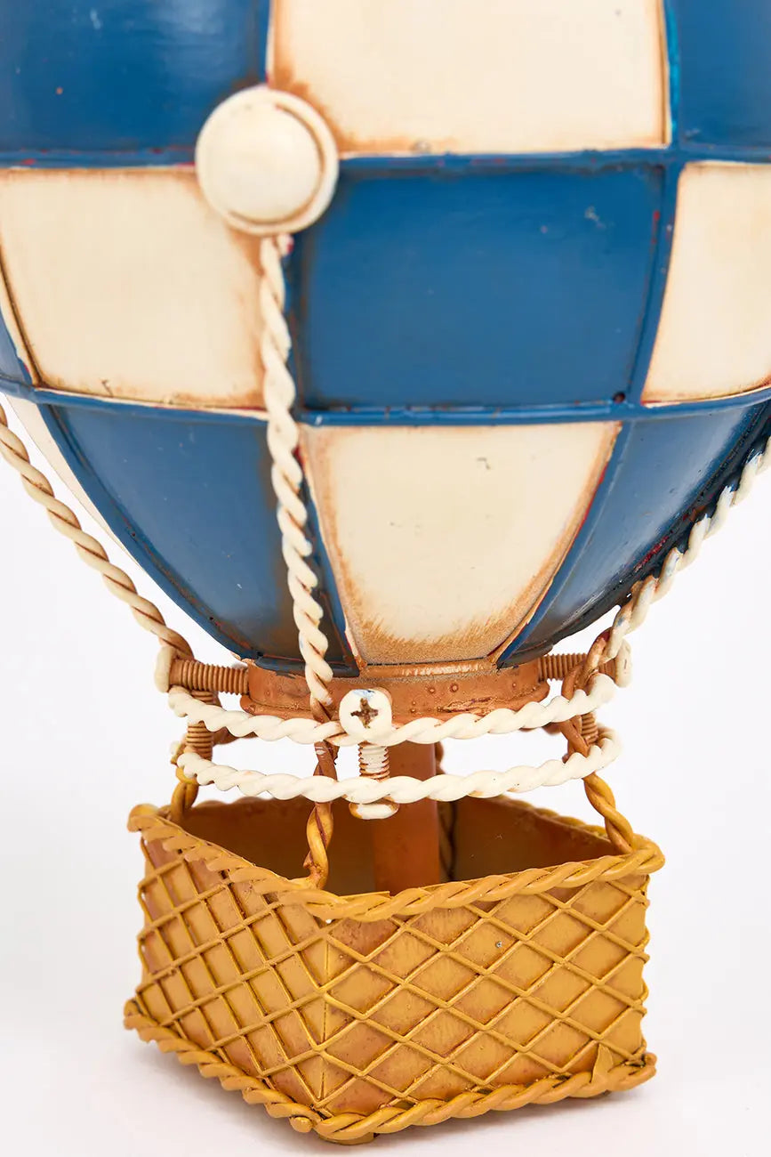 Globo decorativo en metal azul y beige