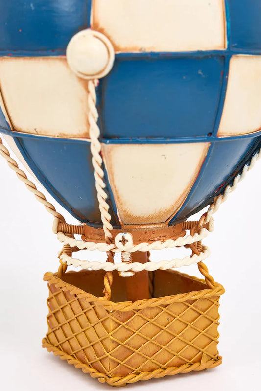 Globo decorativo en metal azul y beige