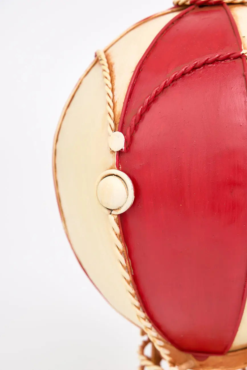 Globo decorativo mediano rojo y beige en metal