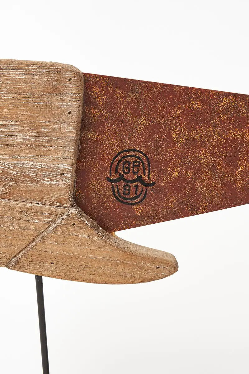 Ballena decorativa de madera y metal estilo náutico Batela