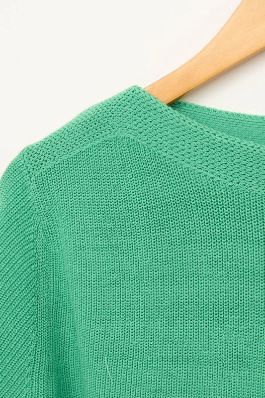 Jersey básico punto de algodón y cuello amplio