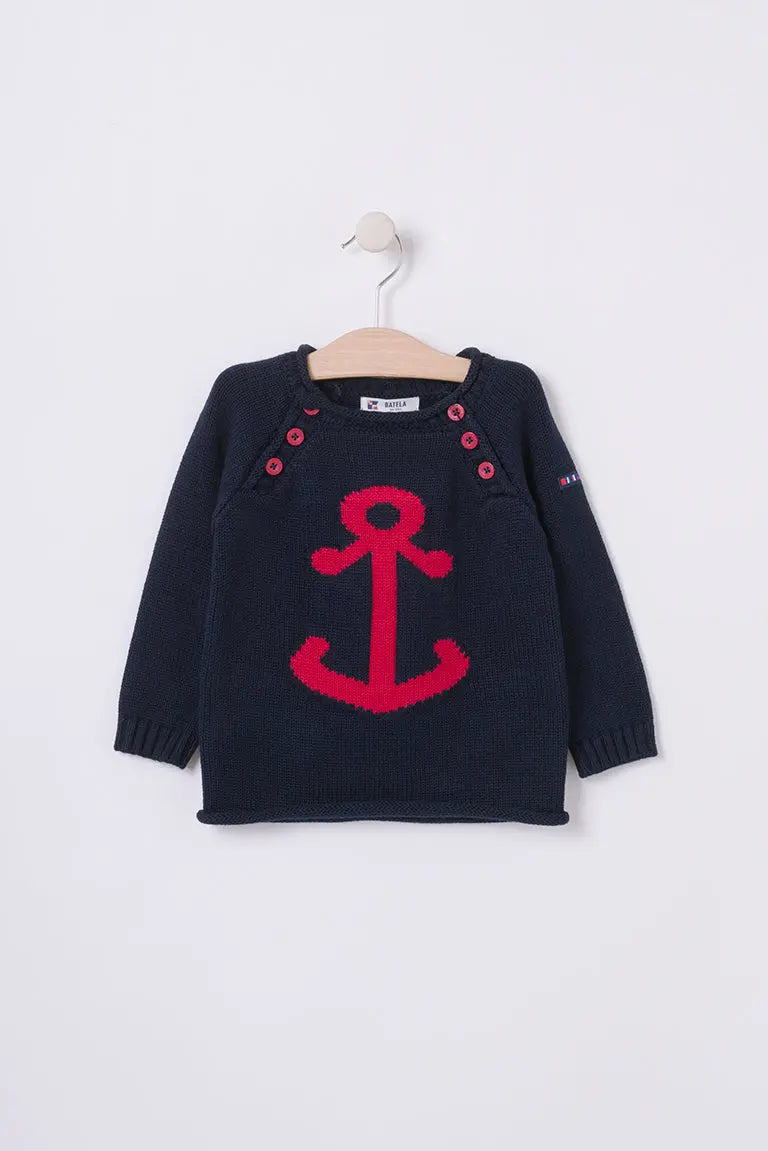 Navy estiloko jertsea