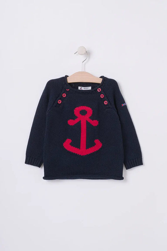 Navy estiloko jertsea