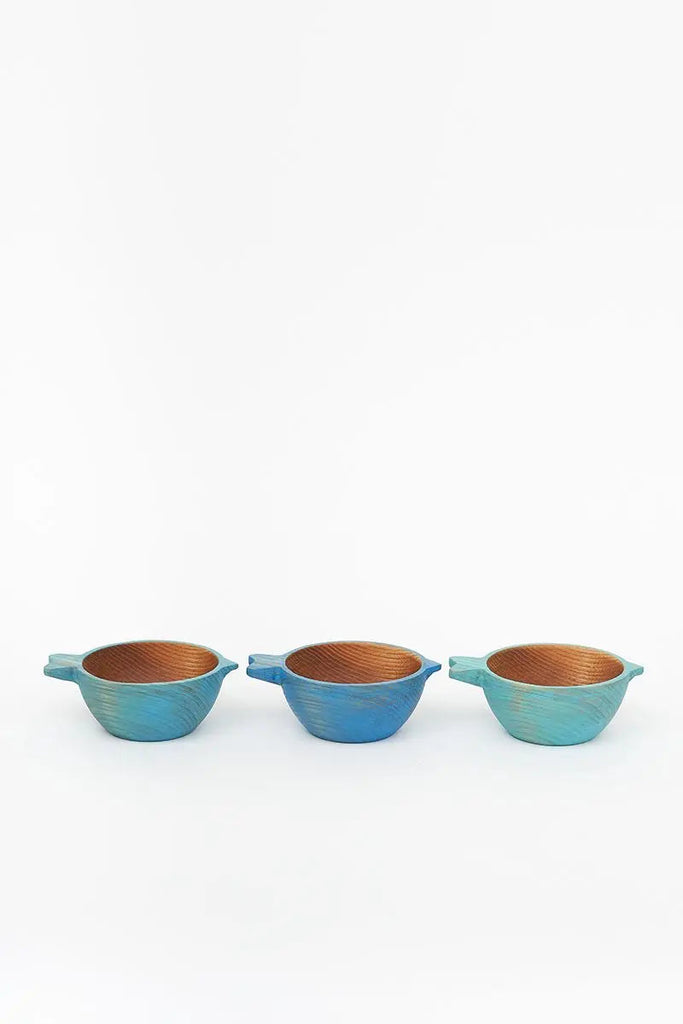Set de tres cuencos de madera pez Batela