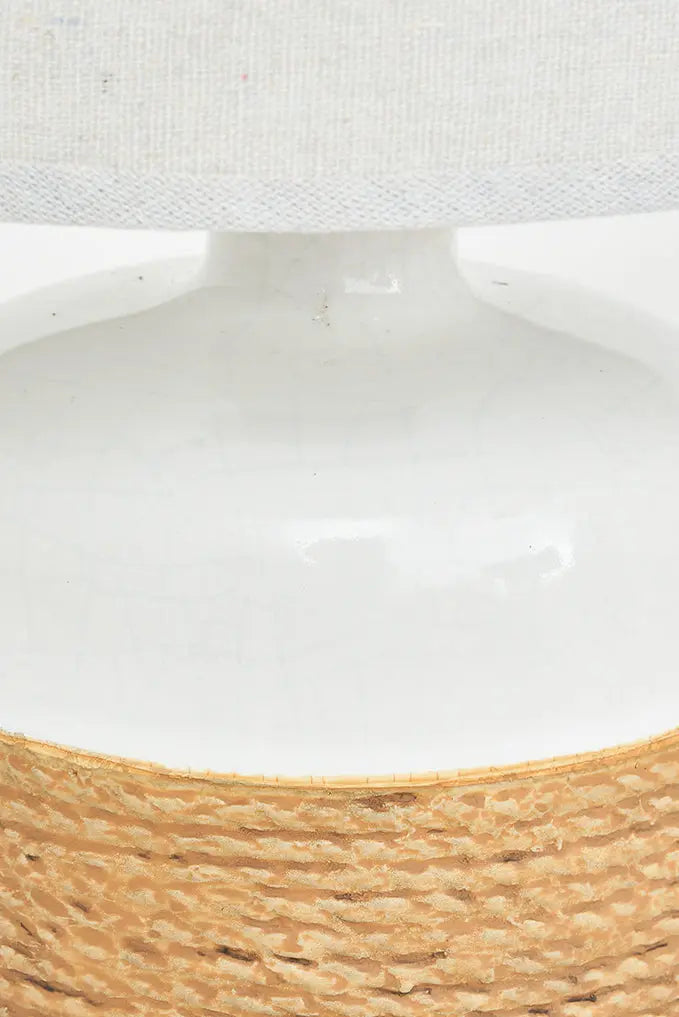 Zeramika eta sokazko lanpara, 23cm x 45 cm-koa