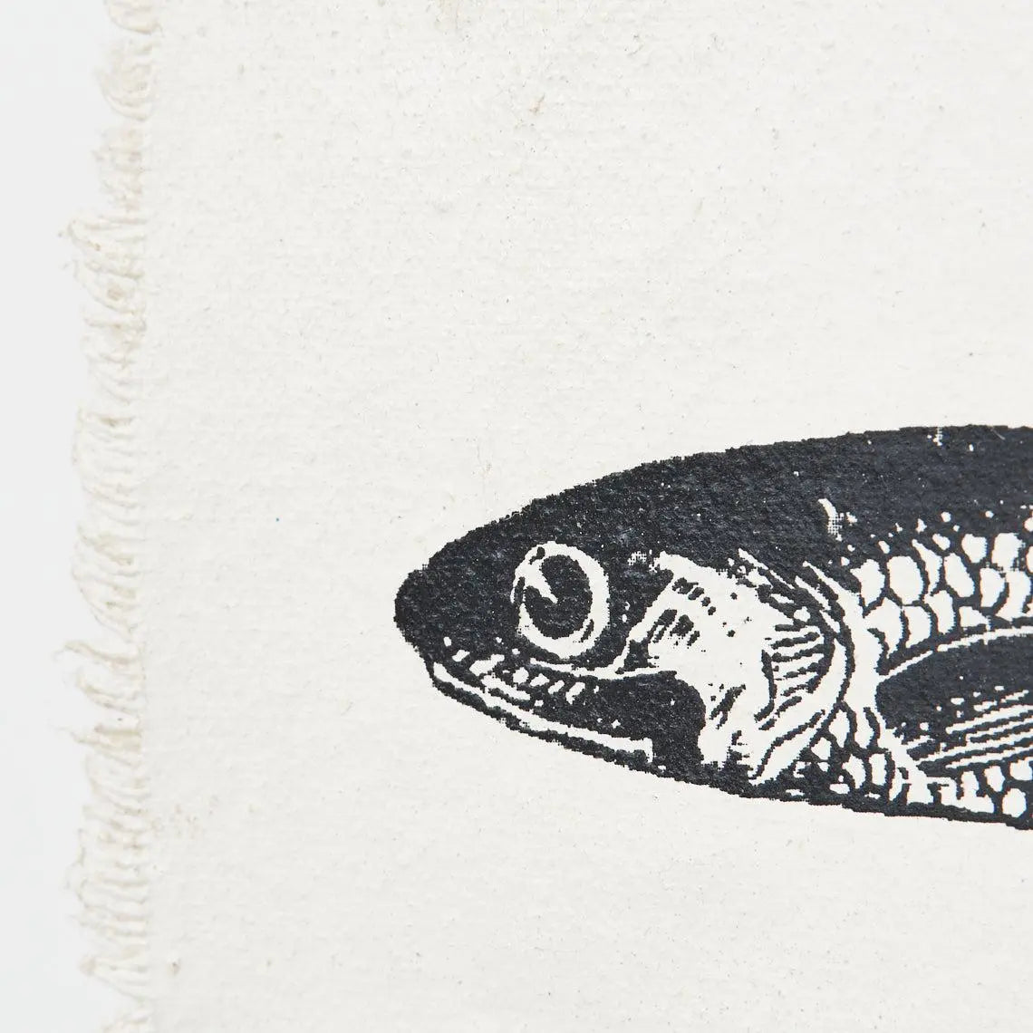 Lámina de tela y madera para colgar. Colas atún - D6754 Decoración Batela