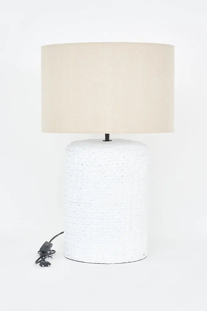Grande lampe en béton et toile