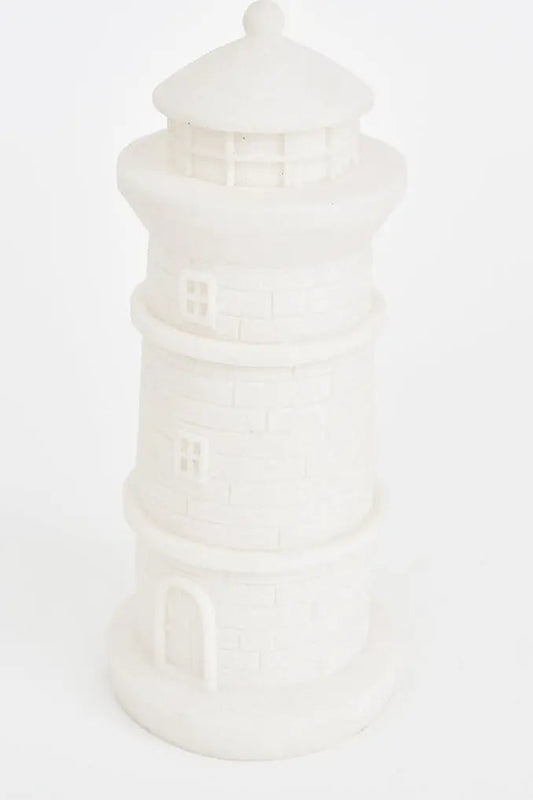 Lámpara forma de faro en resina