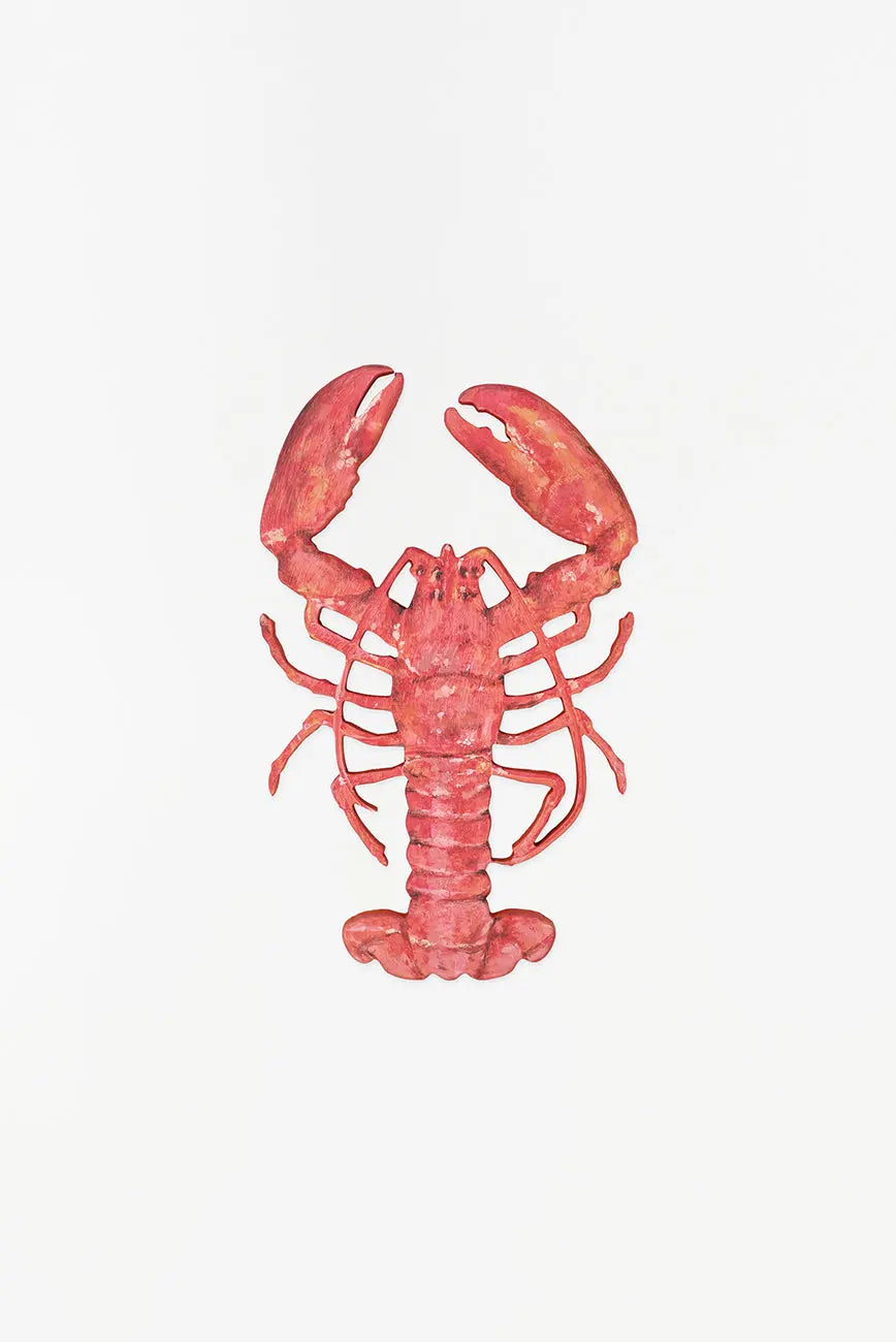 Langosta de madera pintada a mano para pared