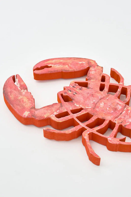 Langosta de madera pintada a mano para pared