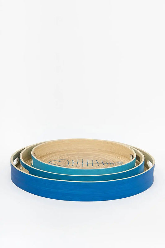 Set de 3 bandejas de bambú Batela