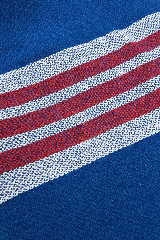 Manta de algodón azul y rayas Batela Deco 2024