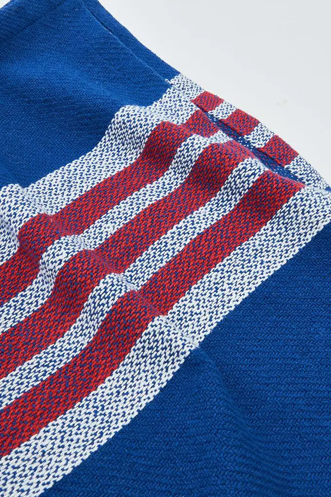 Manta de algodón azul y rayas Batela Deco 2024
