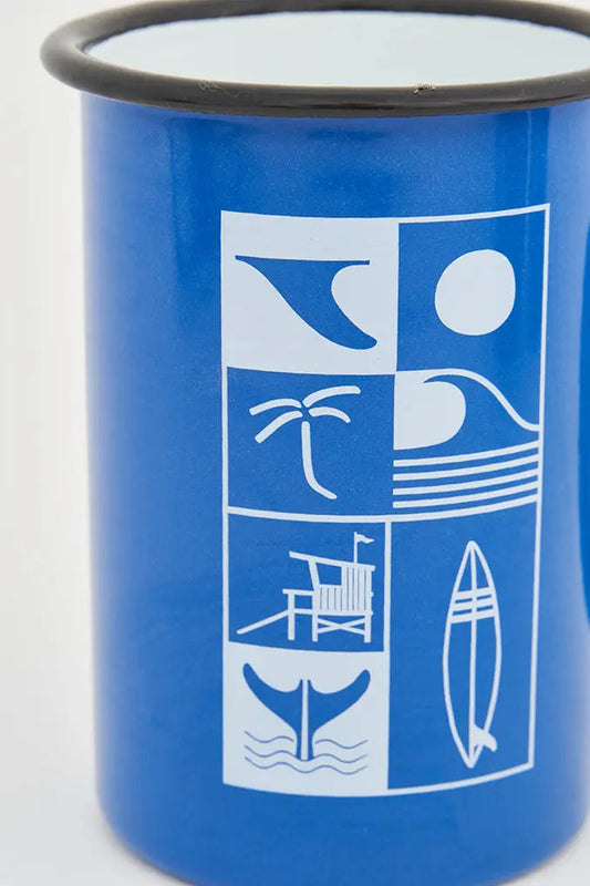 Mug grande con ambiente surfero en metal Batela Deco 2024