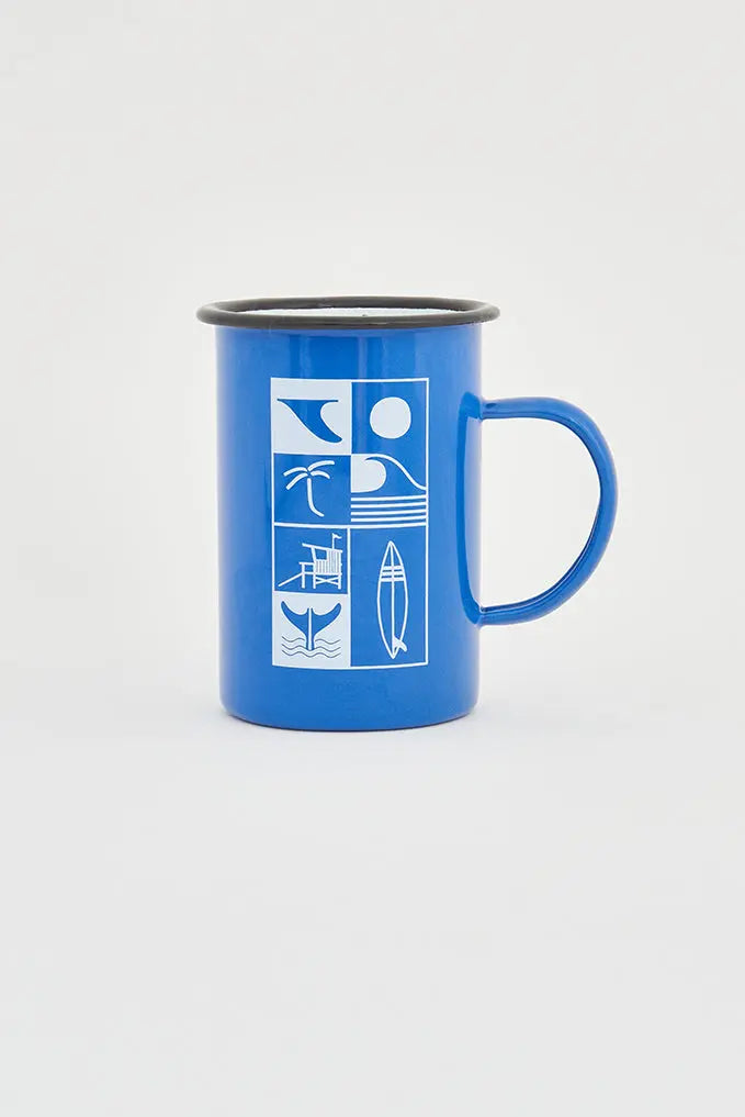 Mug grande con ambiente surfero en metal Batela Deco 2024