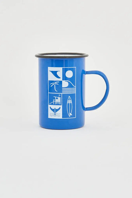 Mug grande con ambiente surfero en metal Batela Deco 2024