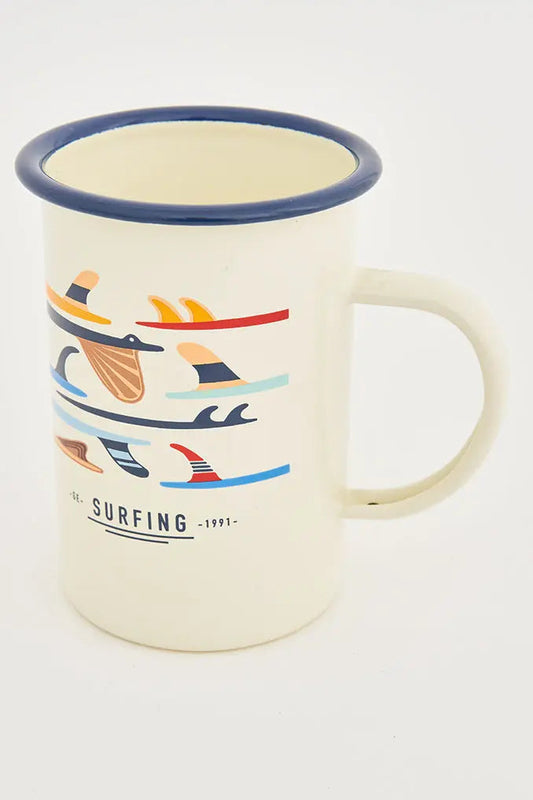 Mug grande con tablas de surf en metal esmaltado Batela Deco 2024