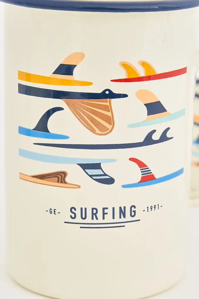Mug grande con tablas de surf en metal esmaltado Batela Deco 2024