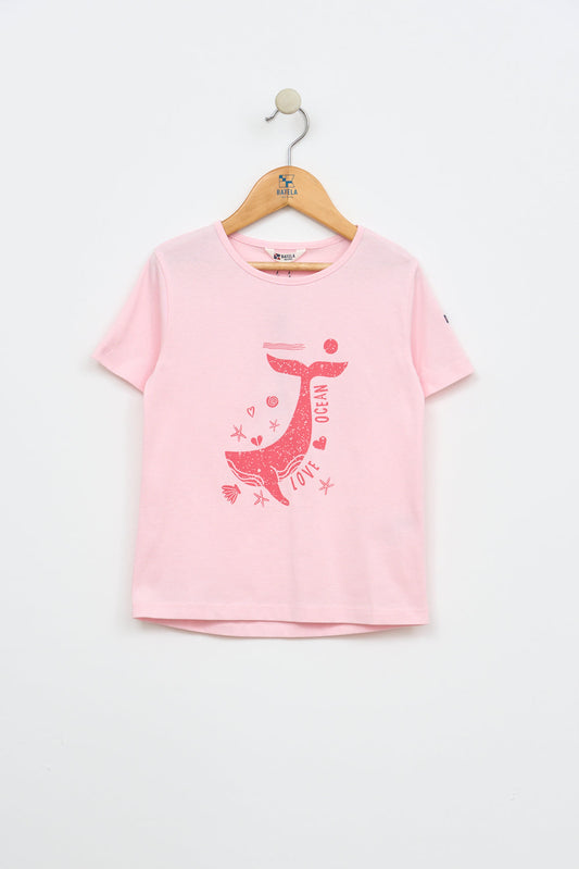Camiseta ballena y corazones