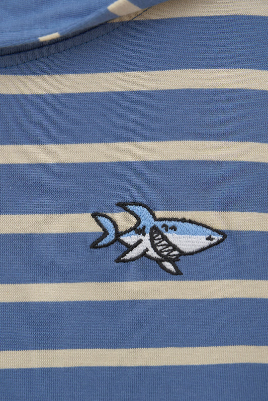 T-shirt manches longues rayé à capuche