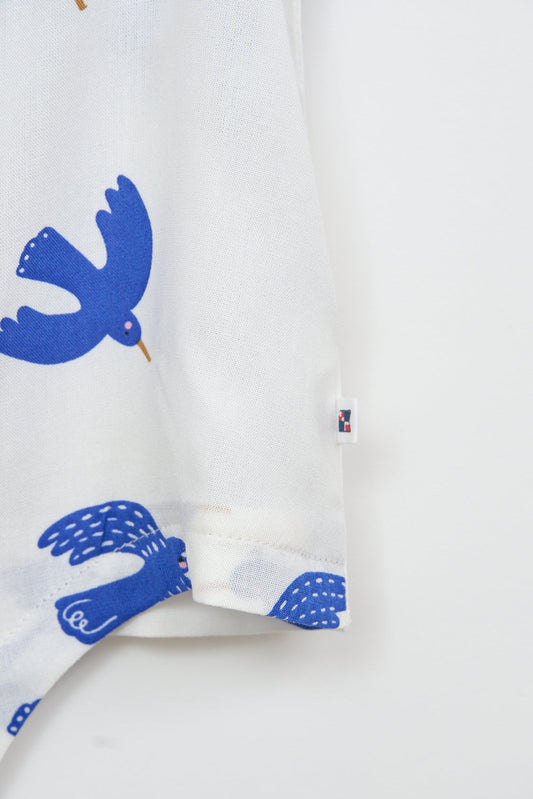 Printed viscose shirt with knot