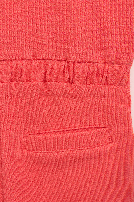 Textured woven beach jumpsuit