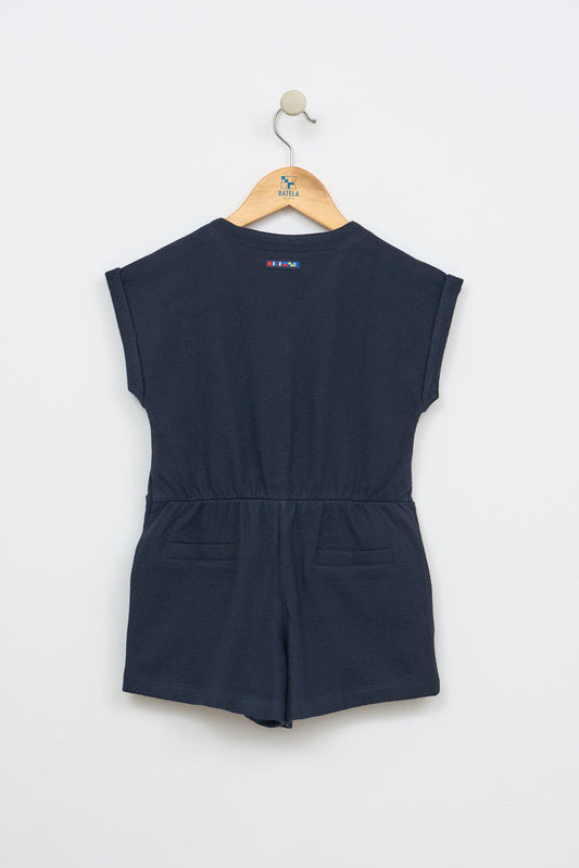 Textured woven beach jumpsuit