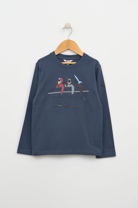 T-shirt à manches longues avec motif de surf