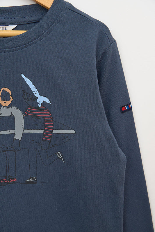 T-shirt à manches longues avec motif de surf