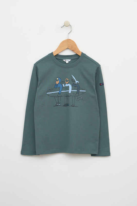 T-shirt à manches longues avec motif de surf
