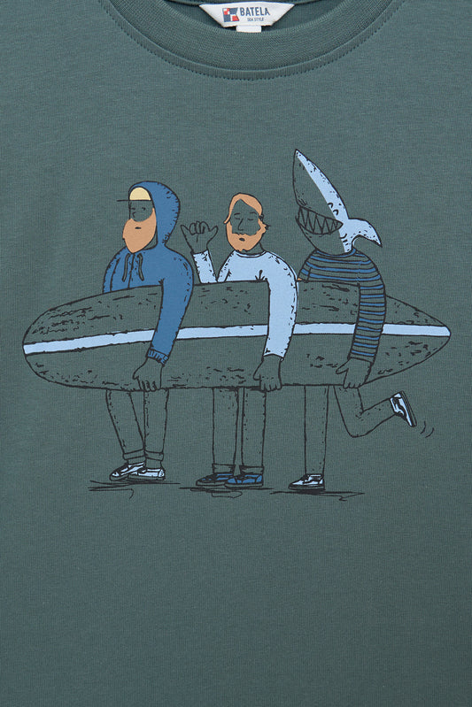 T-shirt à manches longues avec motif de surf