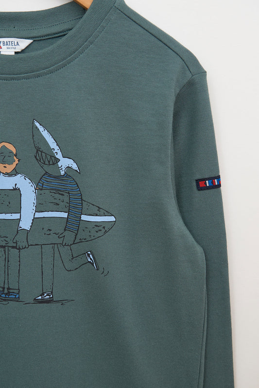 T-shirt à manches longues avec motif de surf