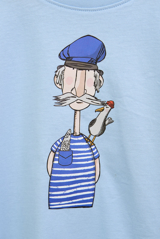 Camiseta marinero y gaviota unisex