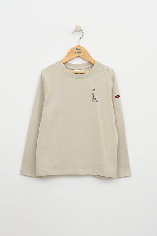 T-shirt à manches longues avec motif de requin surfeur